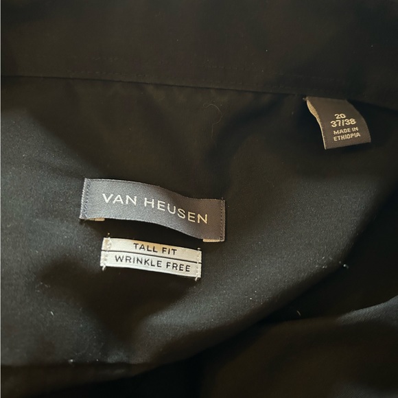 Men’s Big and Tall Black Long Sleeve Dress Shirt. 20 Neck. Van Heusen. NWOT - Picture 6 of 7